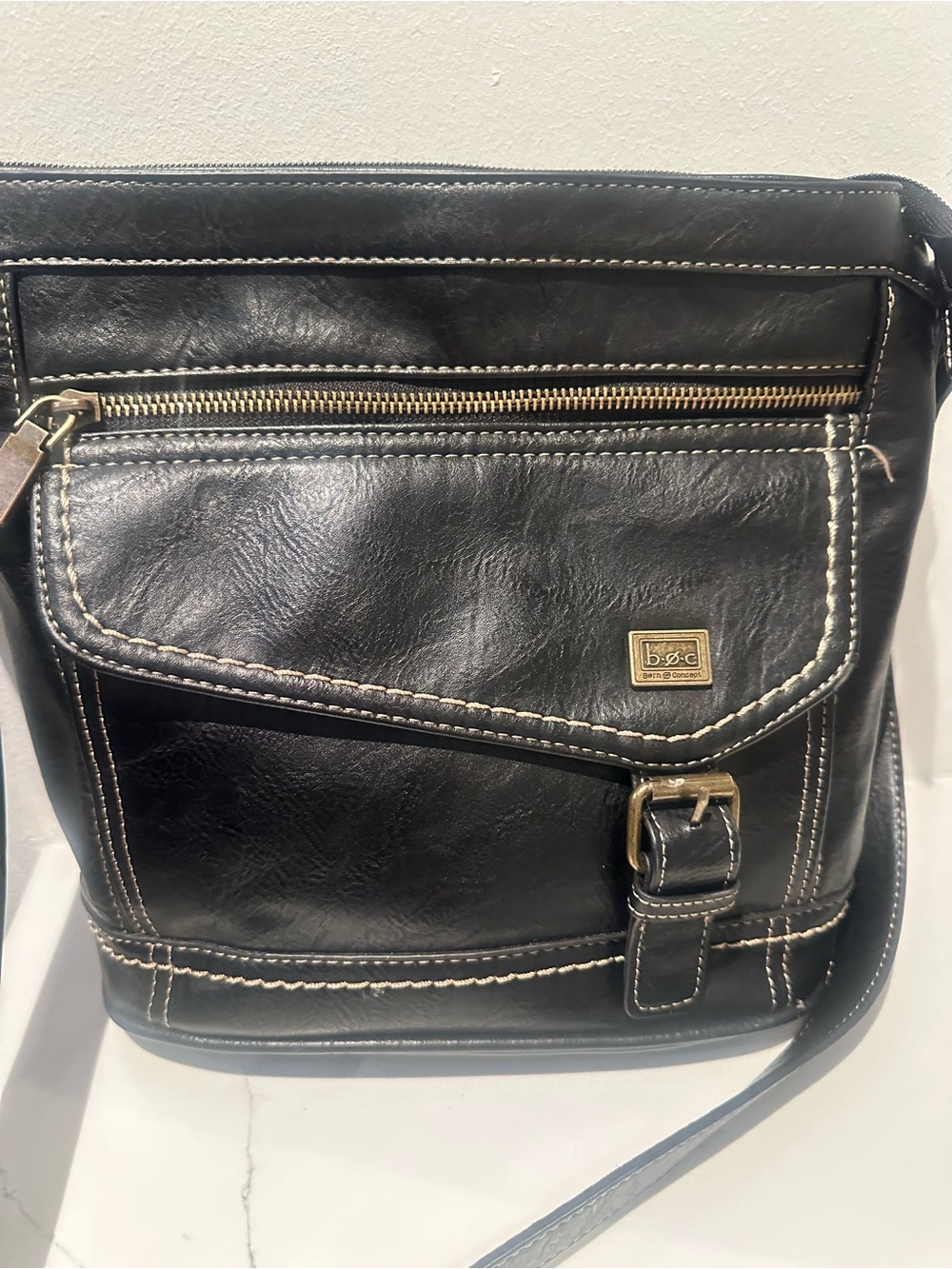b.o.c. Black  Bag with Contrast Stitching